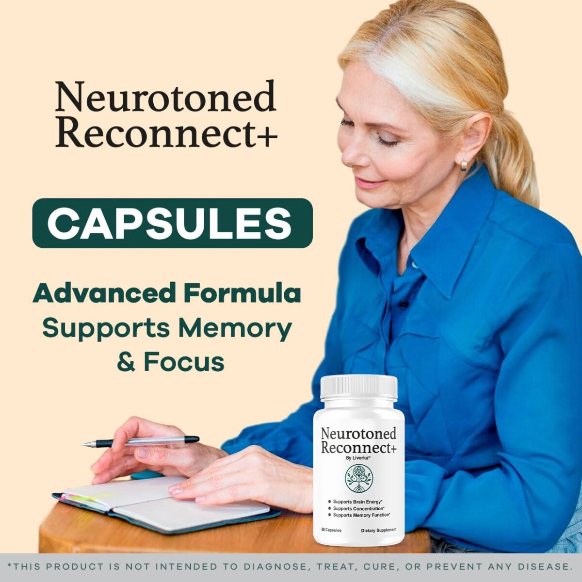 Neurotoned Reconnect Plus - Official Neurotoned Reconnect + Premium Formula Supplement Capsules, NeurotonedReconnect Plus Natural Daily Support Brain & Memory Focus, 60 Capsules for 1 Month - Image 3