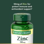 Nature’s Bounty Zinc 50mg, Immune Support & Antioxidant Supplement, Promotes Skin Health, 1 Caplet Per Day, Gluten Free, 250 Vegetarian Caplets - Image 4