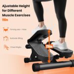 Sweetcrispy Mini Stair Steppers with Resistance Bands for Exercise at Home, Portable Exercise Twist Stepper Machine for Full Body Workout, 265LBS Capacity - Image 3
