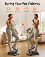 Niceday Steppers for Exercise, Stair Stepper with Resistance Bands, Mini Stepper with 300LBS Loading Capacity, Hydraulic Fitness Stepper with LCD Monitor - Image 3