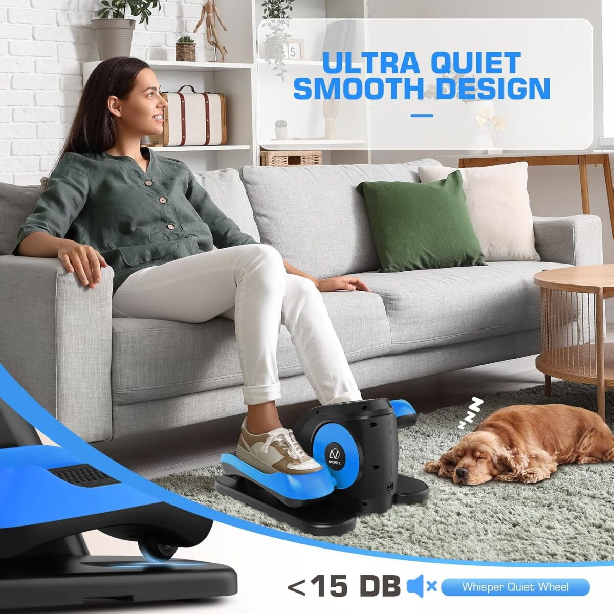 ANCHEER Under Desk Elliptical, Ellipse Leg Exerciser for Seniors Fully Assembled , Electric Seated Pedal Exerciser with Remote Control & 12 Adjustable Speed/Resistance - Image 7