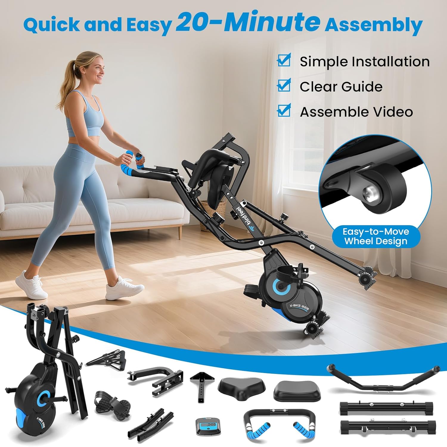 1759515839_Foldable-Exercise-Bike-Multifunctional-Indoor-Stationary-Bikes-for-Home-with-8-Level-Magnetic-Resistance-Quiet-Workout-Bike-with-Arm-Resistance-Bands-LCD-Monitor-300LBS-Capacity.jpg Foldable Exercise Bike, Multifunctional Indoor Stationary Bikes for Home with 8-Level Magnetic Resistance, Quiet Workout Bike with Arm Resistance Bands, LCD Monitor, 300LBS Capacity - Image 8