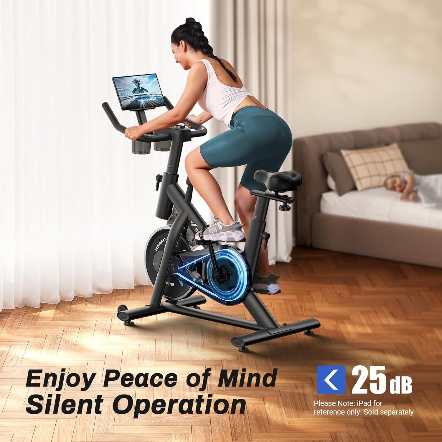 1759515935_MERACH-Exercise-Bike-Brake-Pad-Stationary-Bike-with-Exclusive-App-Low-Noise-Indoor-Cycling-Bike-with-300lbs-Weight-Capacity-Tablet-Mount-and-Fitness-Courses-for-Weight-Loss.jpg MERACH Exercise Bike, Brake Pad Stationary Bike with Exclusive App, Low Noise Indoor Cycling Bike with 300lbs Weight Capacity, Tablet Mount and Fitness Courses for Weight Loss - Image 4