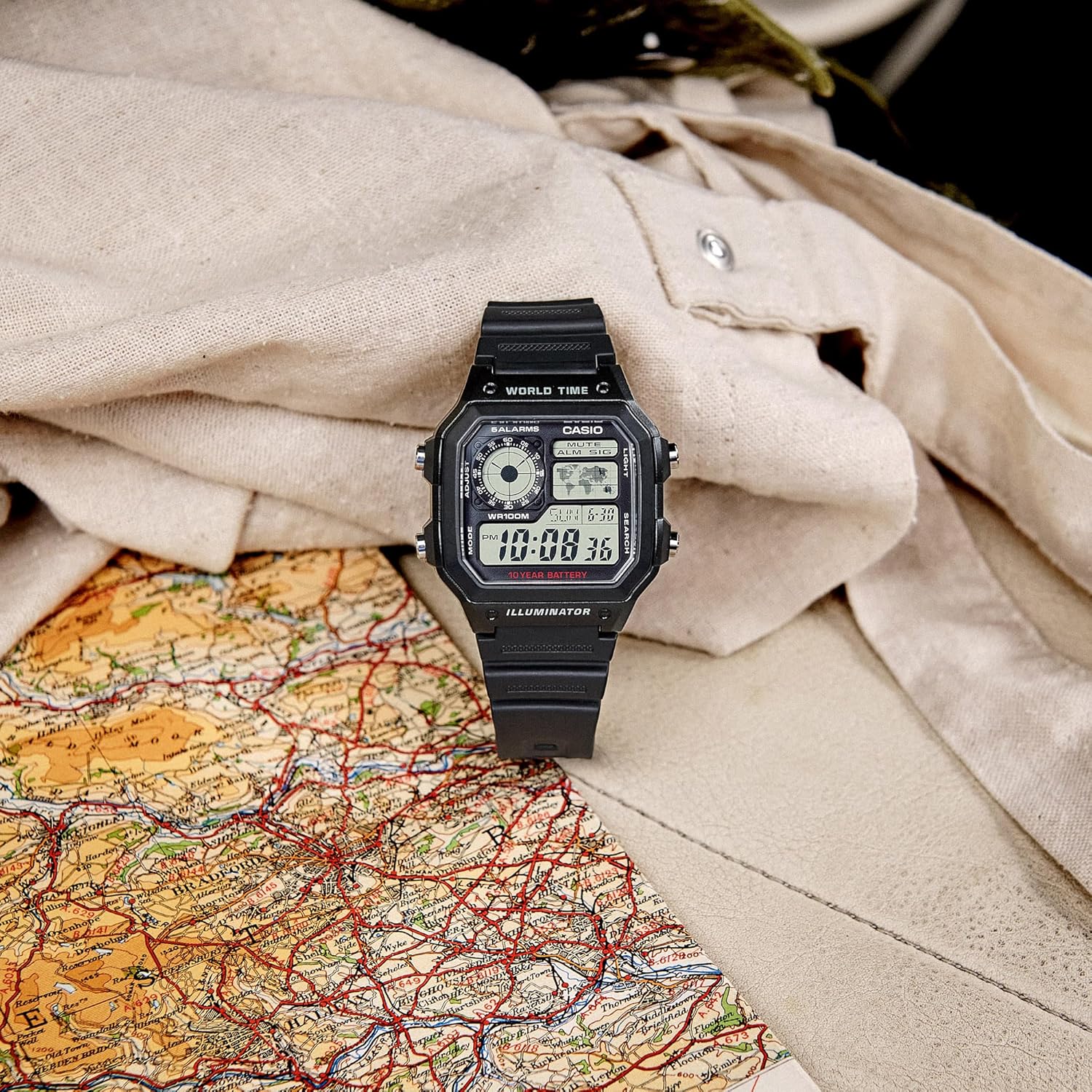 1759516073_Casio-AE1200WH-Series-Mens-Digital-Watch-100M-WR-Multi-Alarms-100-SEC-Stopwatch-Countdown-Timer-World-Map-for-World-Time-LED-Light-LC-Analog-Display-10-Year-Battery.jpg Casio AE1200WH Series | Men’s Digital Watch | 100M WR | Multi Alarms | 100 SEC Stopwatch | Countdown Timer | World Map for World Time | LED Light | LC Analog Display | 10 Year Battery - Image 5
