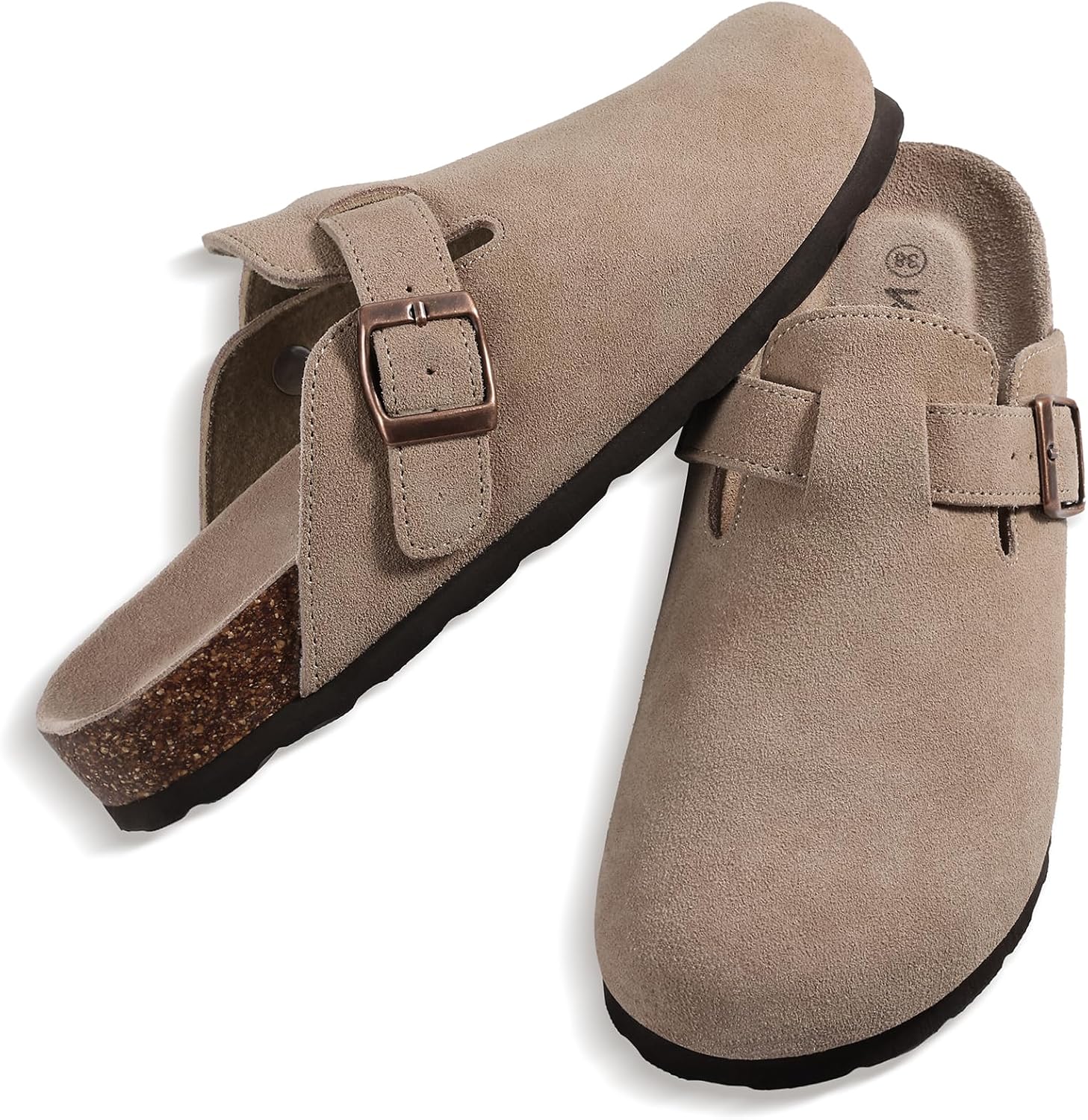 1759516073_KIDMI-Womens-Genuine-Suede-Clogs-Cork-Footbed-Sandals-Leather-Mules-Potato-Shoes-with-Arch-Support.jpg KIDMI Women's Genuine Suede Clogs Cork Footbed Sandals Leather Mules Potato Shoes with Arch Support - Image 7
