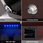 High End Watch Winder for Automatic Watches with Super Quiet Motor, Blue LED Light & Rotation Mode Setting, Watch Winder for Rolex with Flexible Pillow, Dual Power - Image 4