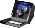 High End Watch Winder for Automatic Watches with Super Quiet Motor, Blue LED Light & Rotation Mode Setting, Watch Winder for Rolex with Flexible Pillow, Dual Power - Image 7