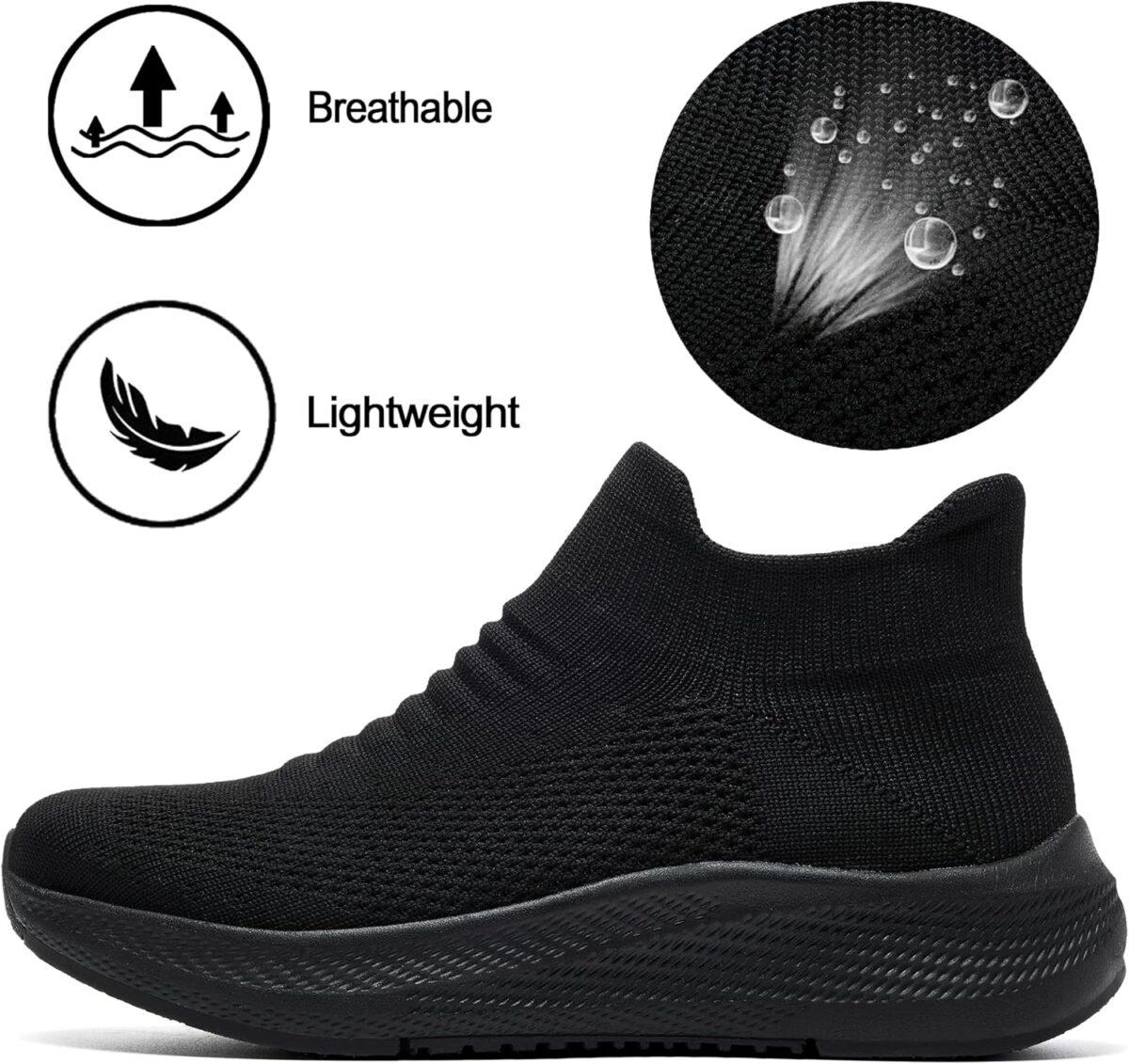 SHULOOK Womens Slip on Walking Shoes Comfort Lightweight Breathable Sock Shoe Non-Slip Mesh Casual Fashion Tennis Running Sneakers - Image 4