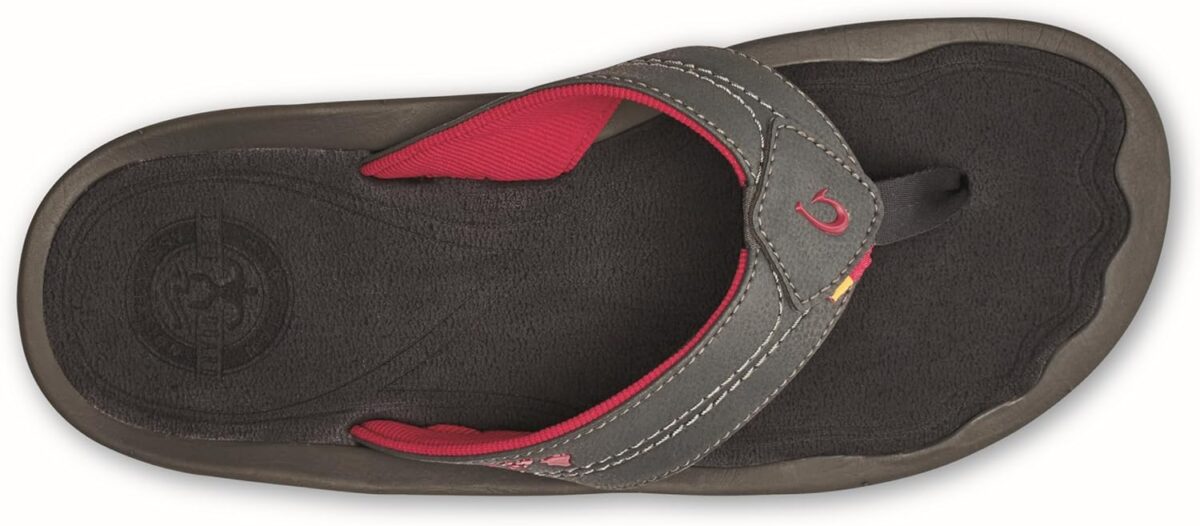 OLUKAI Hokua Men's Beach Sandals, Quick-Dry Flip-Flop Slides, Water Resistant & Wet Grip Rubber Soles, Compression Molded Footbed & Soft Comfort Fit - Image 3