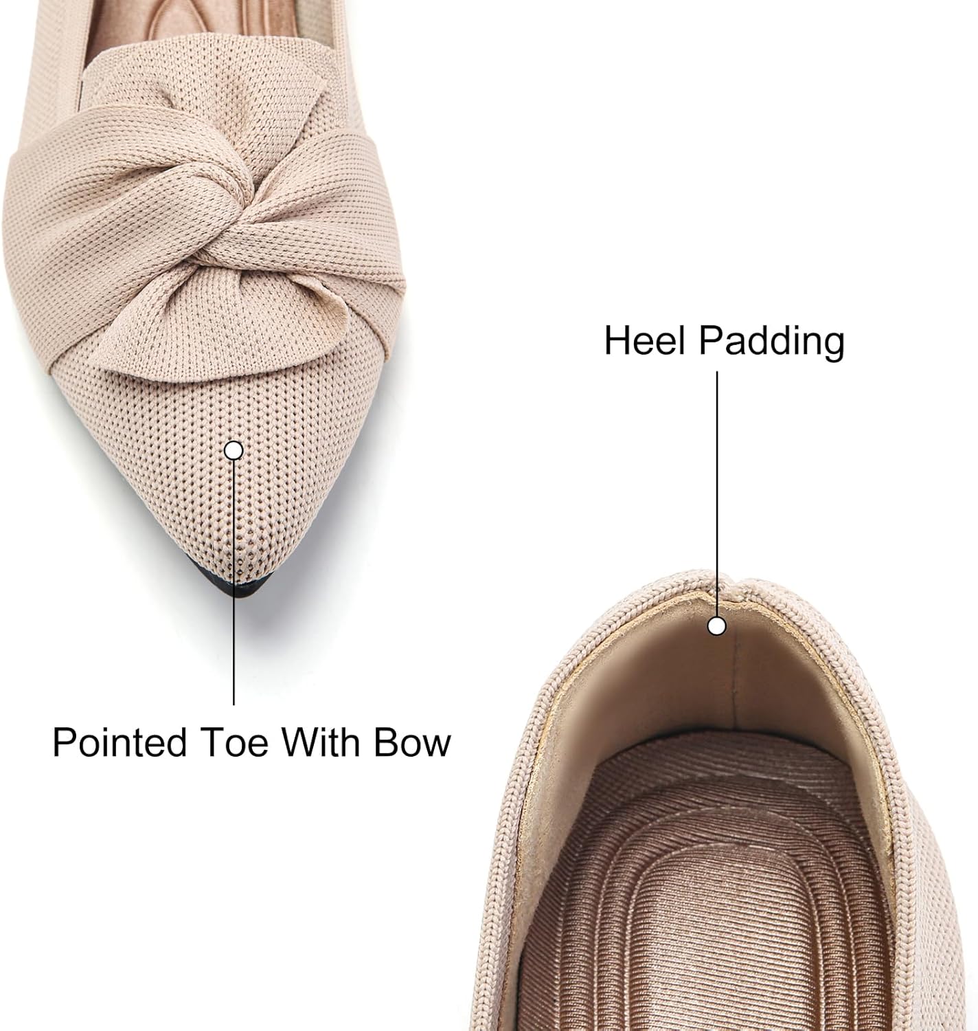 1759516245_Flats-for-Womens-Pointed-Toe-Ballet-Flats-with-Bow-Comfortable-Knit-Dressy-Flats.jpg Flats for Womens Pointed Toe Ballet Flats with Bow Comfortable Knit Dressy Flats - Image 3