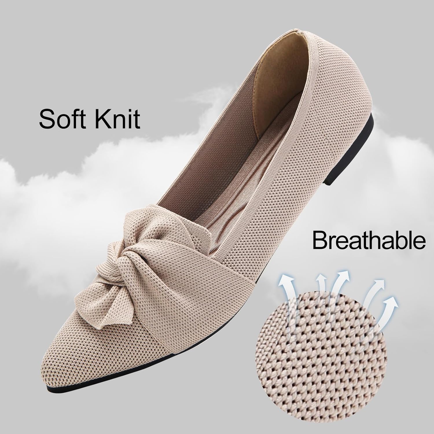 1759516247_Flats-for-Womens-Pointed-Toe-Ballet-Flats-with-Bow-Comfortable-Knit-Dressy-Flats.jpg Flats for Womens Pointed Toe Ballet Flats with Bow Comfortable Knit Dressy Flats - Image 4