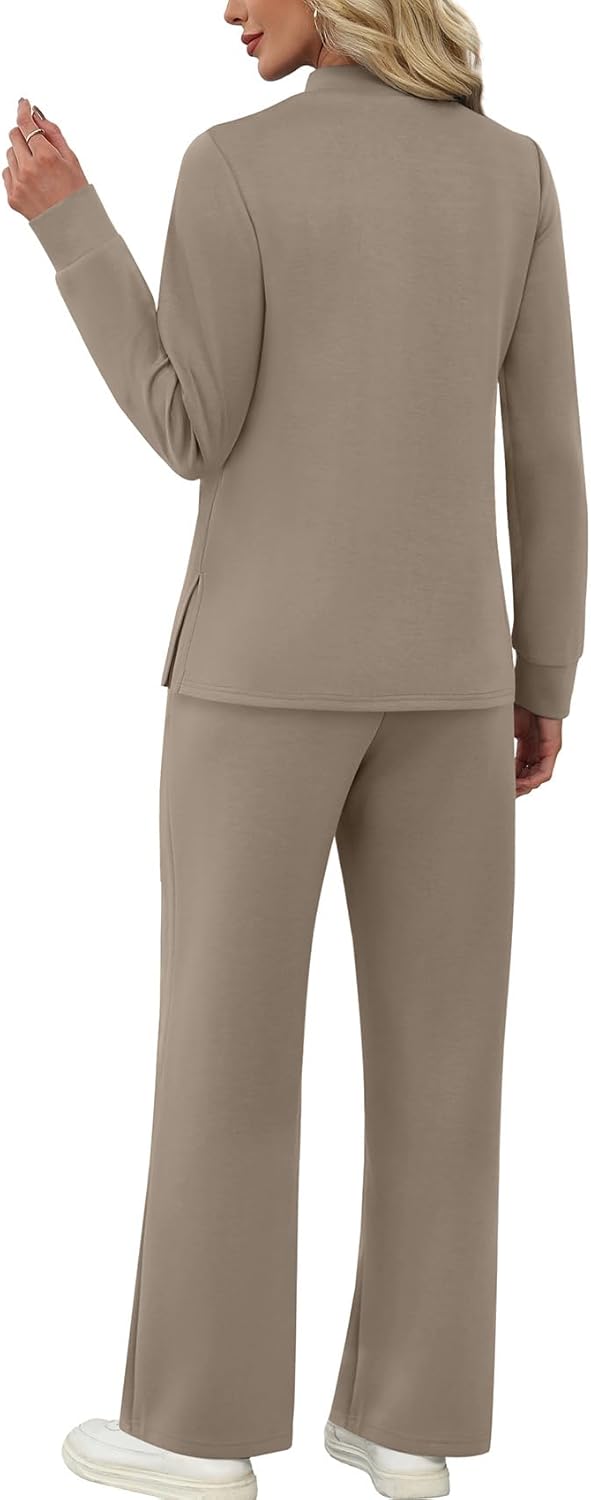 1759516271_WIHOLL-Two-Piece-Sets-for-Women-Fall-Travel-Vacation-Outfits-Long-Sleeve-Lounge-Sets-Side-Slit-Wide-Leg-Pants-S-3XL.jpg WIHOLL Two Piece Sets for Women Fall Travel Vacation Outfits Long Sleeve Lounge Sets Side Slit Wide Leg Pants S-3XL - Image 6