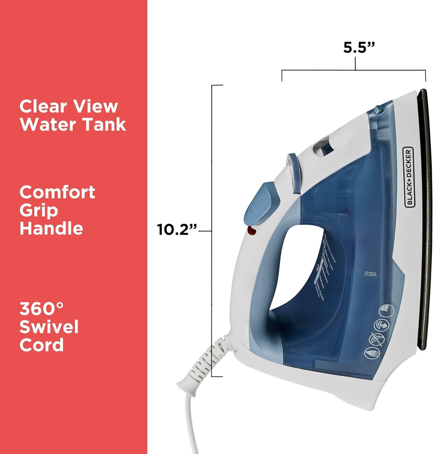 1759516506_BLACKDECKER-Easy-Steam-Compact-Iron-for-Clothes-Automatic-Shutoff-Nonstick-Plate-Light-Weight-1200-Watts.jpg BLACK+DECKER Easy Steam Compact Iron for Clothes, Automatic Shutoff, Nonstick Plate, Light Weight, 1200 Watts - Image 9