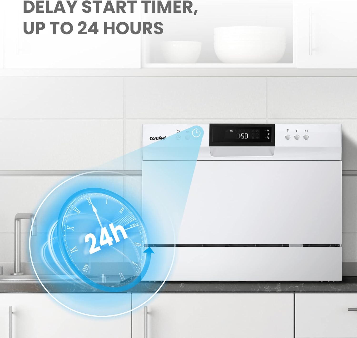 1759516633_COMFEE-Portable-Mini-Dishwasher-Energy-Star-Countertop-6-Place-Settings-with-8-Washing-Programs-Speed-Baby-Care-ECO-Glass-Dish-Washer-for-Dorm-RV-Apartment-White.jpg COMFEE’ Portable Mini Dishwasher, Energy Star, Countertop, 6 Place Settings, with 8 Washing Programs, Speed, Baby-Care, ECO& Glass, Dish Washer for Dorm, RV& Apartment, White - Image 7