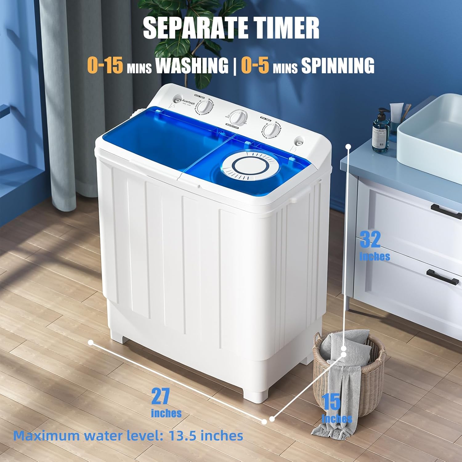 1759516798_Auertech-Portable-Washing-Machine-28lbs-Twin-Tub-Washer-Mini-Compact-Laundry-Machine-with-Drain-Pump-Semi-automatic-18lbs-Washer-10lbs-Spinner-Combo-for-Dorms-Apartments-RVs.jpg Auertech Portable Washing Machine, 28lbs Twin Tub Washer Mini Compact Laundry Machine with Drain Pump, Semi-automatic 18lbs Washer 10lbs Spinner Combo for Dorms, Apartments, RVs - Image 3