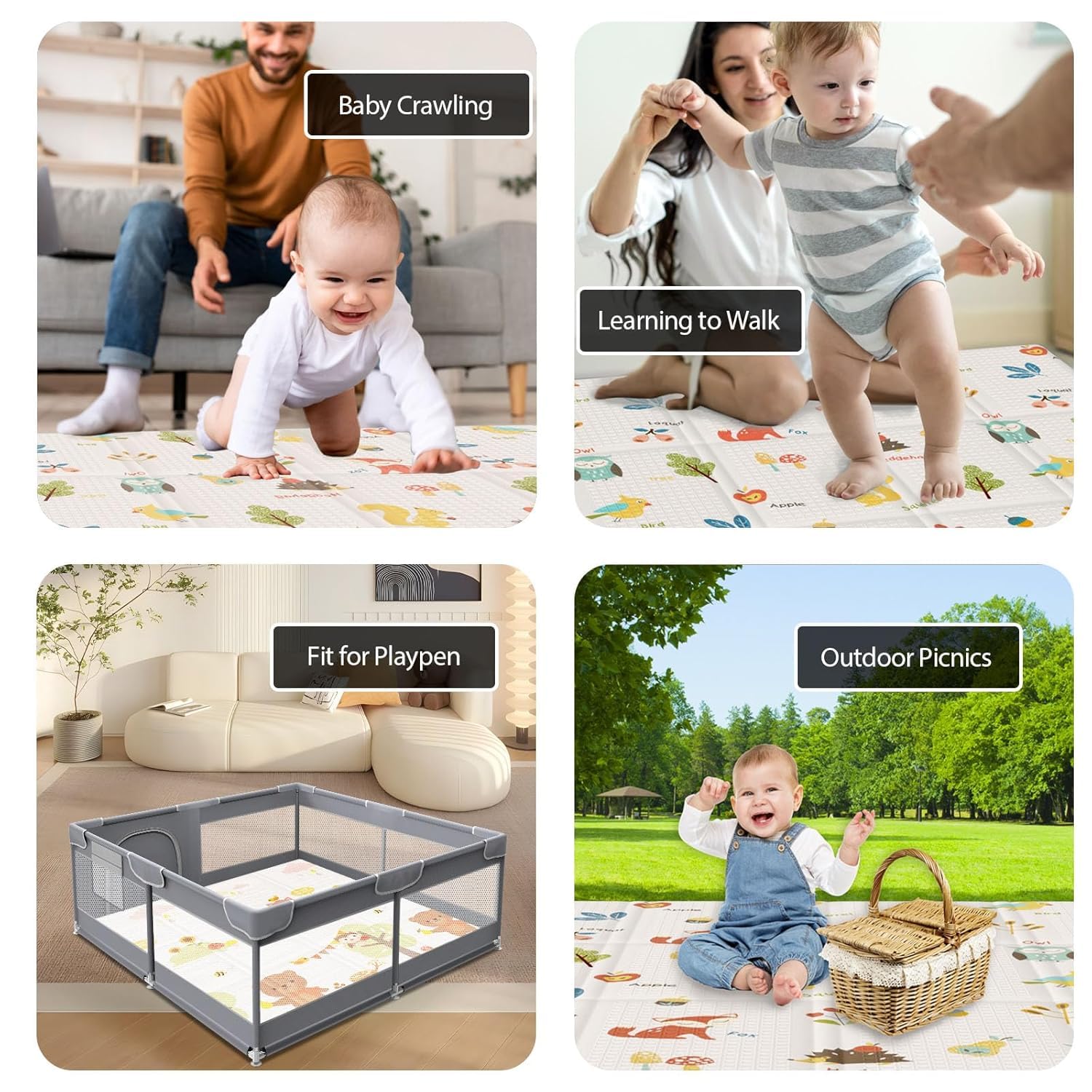 1759516887_Baby-Play-Mat-50-x-50-Inch-Play-Mat-Perfect-for-Use-Baby-Playpen-Foldable-Baby-Foam-Playmat-for-Floor-Portable-Waterproof-Activity-PlayMats-for-Babies-Infants-and-Toddlers.jpg Baby Play Mat, 50 x 50 Inch Play Mat Perfect for Use Baby Playpen, Foldable Baby Foam Playmat for Floor, Portable Waterproof Activity PlayMats for Babies, Infants and Toddlers - Image 3