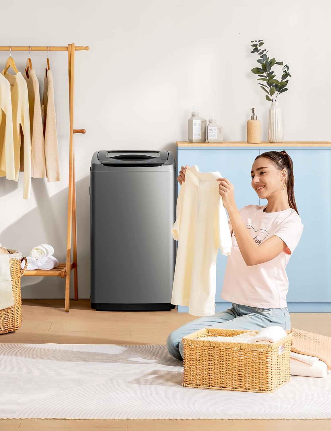 1759516938_Comfee-Portable-Washing-Machine-0.9-cu.ft-Compact-Washer-With-LED-Display-5-Wash-Cycles-2-Built-in-Rollers-Space-Saving-Full-Automatic-Washer.jpg Comfee Portable Washing Machine, 0.9 cu.ft Compact Washer With LED Display, 5 Wash Cycles, 2 Built-in Rollers, Space Saving Full-Automatic Washer - Image 8