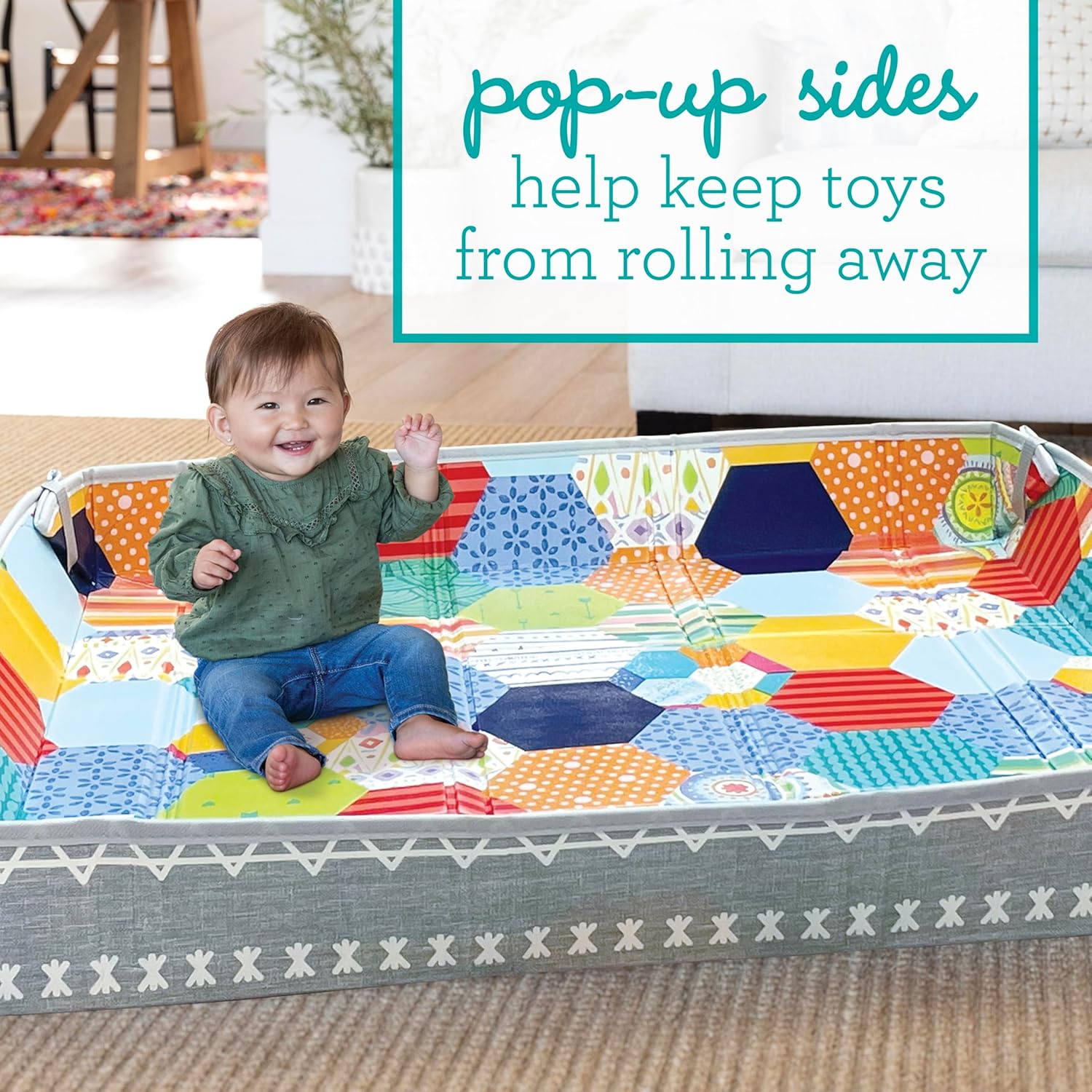 1759517256_Infantino-Foldable-Soft-Foam-Play-Mat-Baby-Play-Mat-for-Tummy-Time-Floor-Play-Lightweight-Easy-to-Store-Wipeable-Multicolor.jpg Infantino Foldable Soft Foam Play Mat, Baby Play Mat for Tummy Time & Floor Play, Lightweight, Easy to Store, Wipeable, Multicolor - Image 5