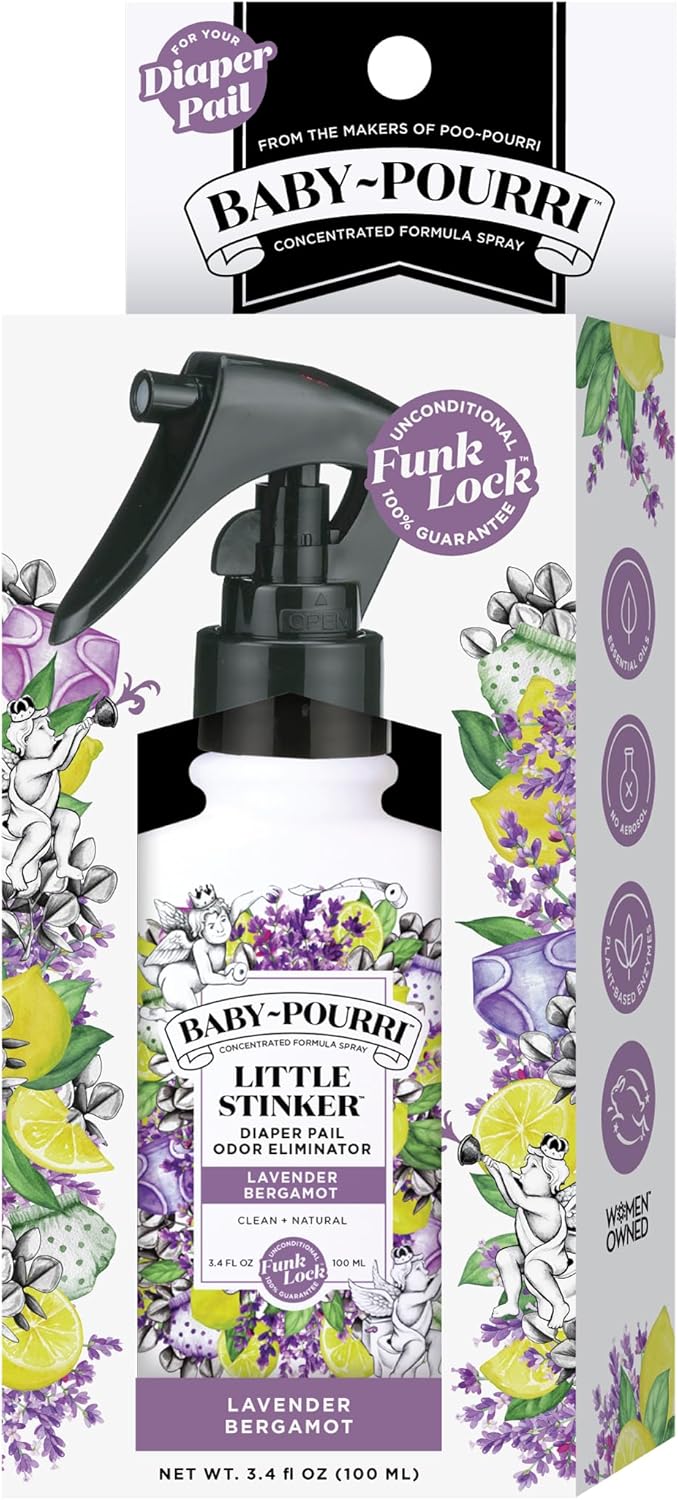 1759517302_Baby-Pourri-Little-Stinker-Diaper-Pail-Deodorizer-Spray-3.4-Fl-Oz-Up-to-150-Uses-Odor-Freshener-with-Essential-Oils-Nursery-Essentials-Lavender-Bergamot-Eucalyptus-Vanilla-Scent.jpg Baby-Pourri Little Stinker Diaper Pail Deodorizer Spray, 3.4 Fl Oz, Up to 150 Uses, Odor Freshener with Essential Oils, Nursery Essentials, Lavender, Bergamot, Eucalyptus & Vanilla Scent - Image 11