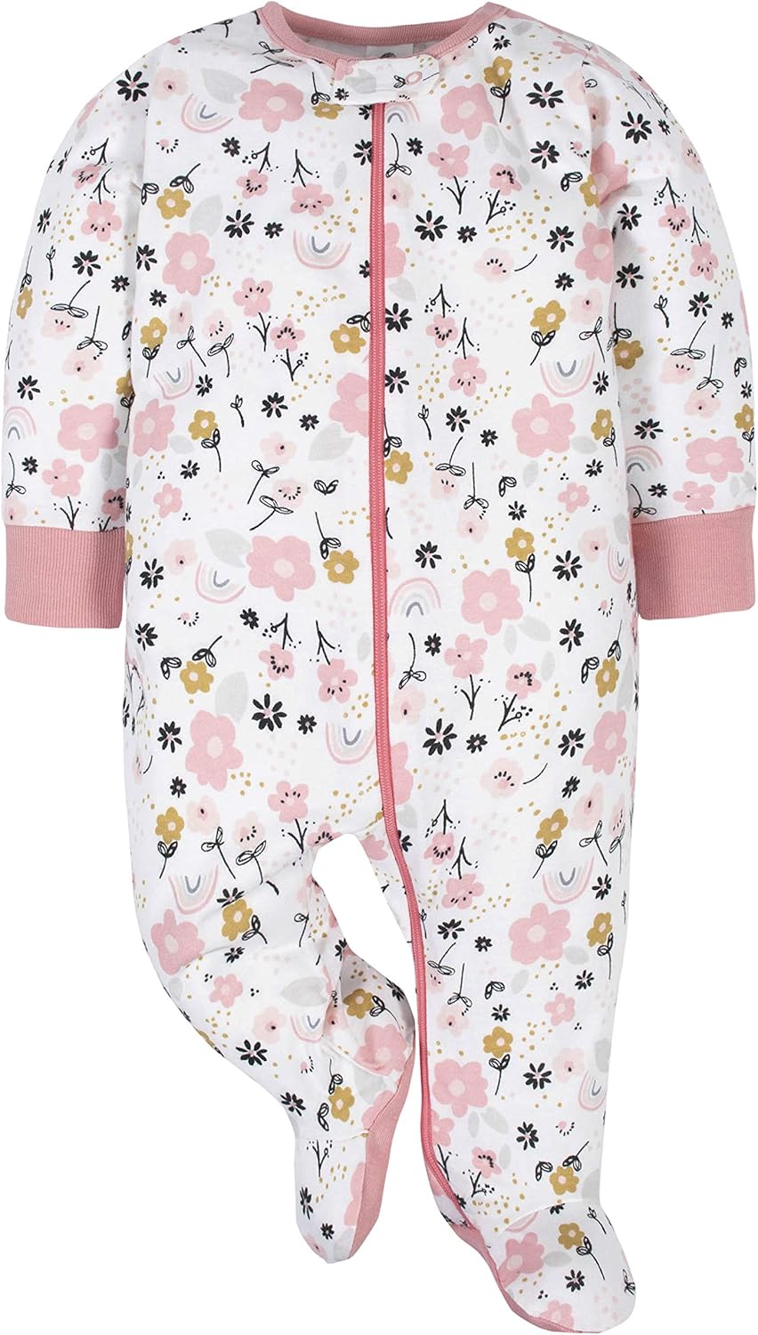 1759517493_Gerber-Baby-Girls-4-Pack-Sleep-N-Play-Footie.jpg Gerber Baby Girls 4 Pack Sleep 'N Play Footie - Image 4