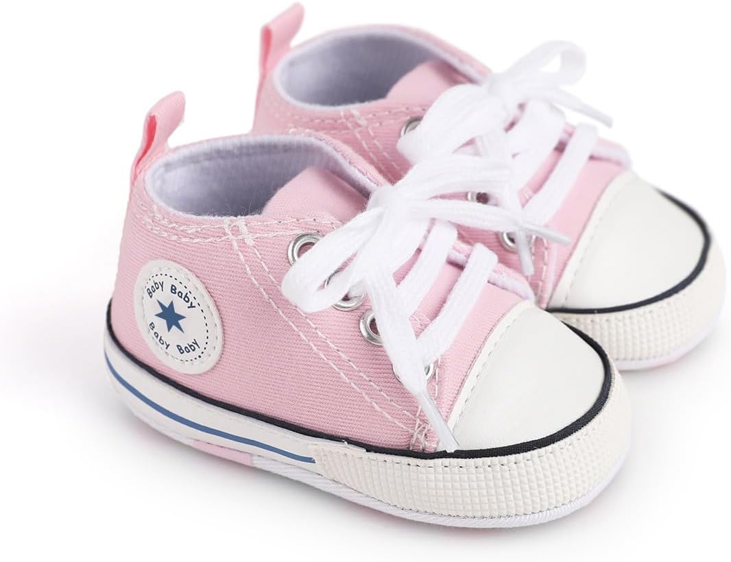 1759517516_Unisex-Baby-Boys-Girls-Shoes-Newborn-Infant-Non-Slip-Canvas-Denim-High-Top-Sneakers-Toddler-First-Walkers-Shoes.jpg Unisex Baby Boys Girls Shoes, Newborn Infant Non-Slip Canvas Denim High Top Sneakers, Toddler First Walkers Shoes - Image 3