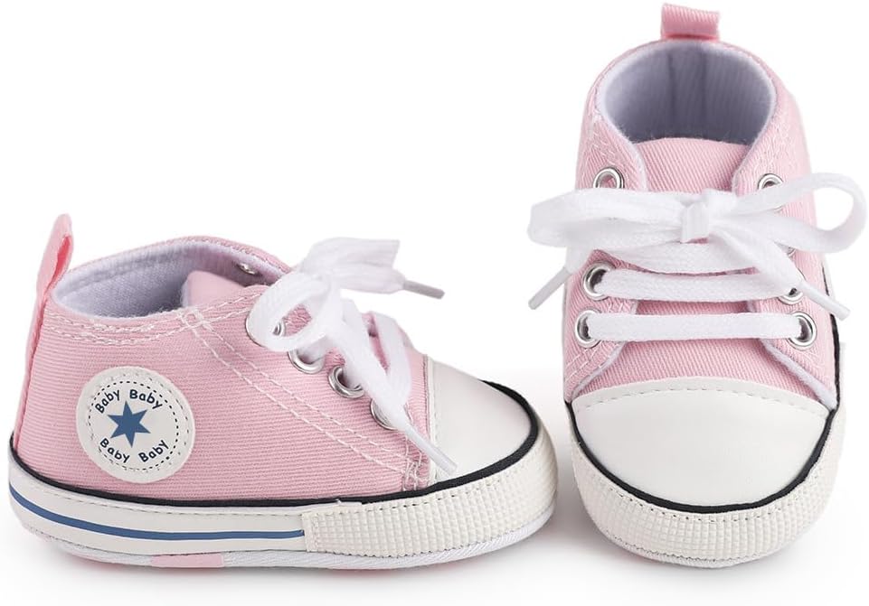 1759517519_Unisex-Baby-Boys-Girls-Shoes-Newborn-Infant-Non-Slip-Canvas-Denim-High-Top-Sneakers-Toddler-First-Walkers-Shoes.jpg Unisex Baby Boys Girls Shoes, Newborn Infant Non-Slip Canvas Denim High Top Sneakers, Toddler First Walkers Shoes - Image 4