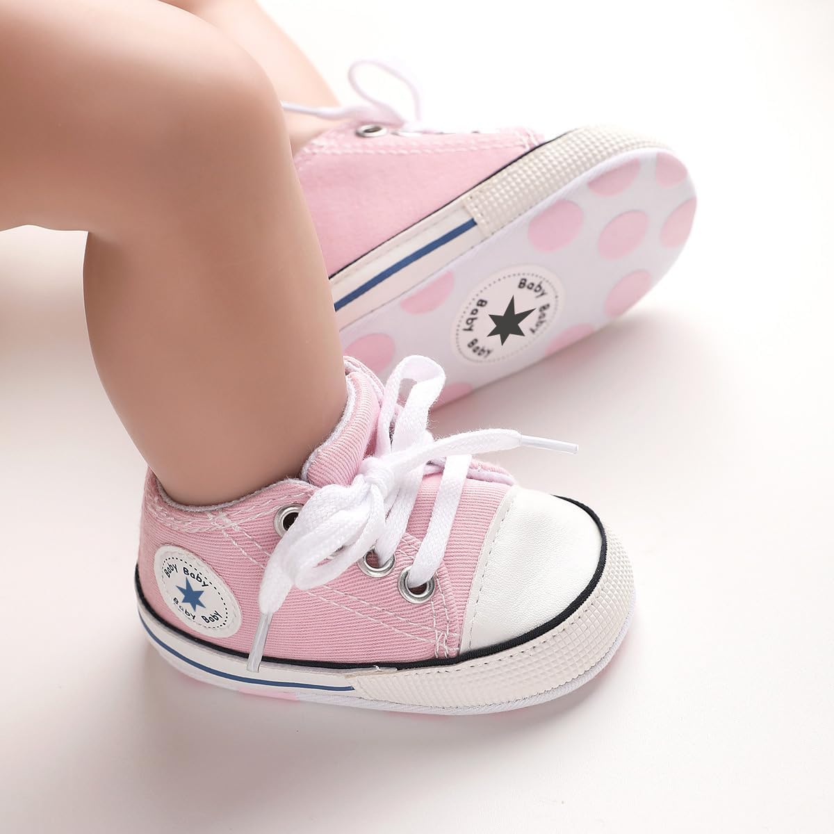 1759517520_Unisex-Baby-Boys-Girls-Shoes-Newborn-Infant-Non-Slip-Canvas-Denim-High-Top-Sneakers-Toddler-First-Walkers-Shoes.jpg Unisex Baby Boys Girls Shoes, Newborn Infant Non-Slip Canvas Denim High Top Sneakers, Toddler First Walkers Shoes - Image 5