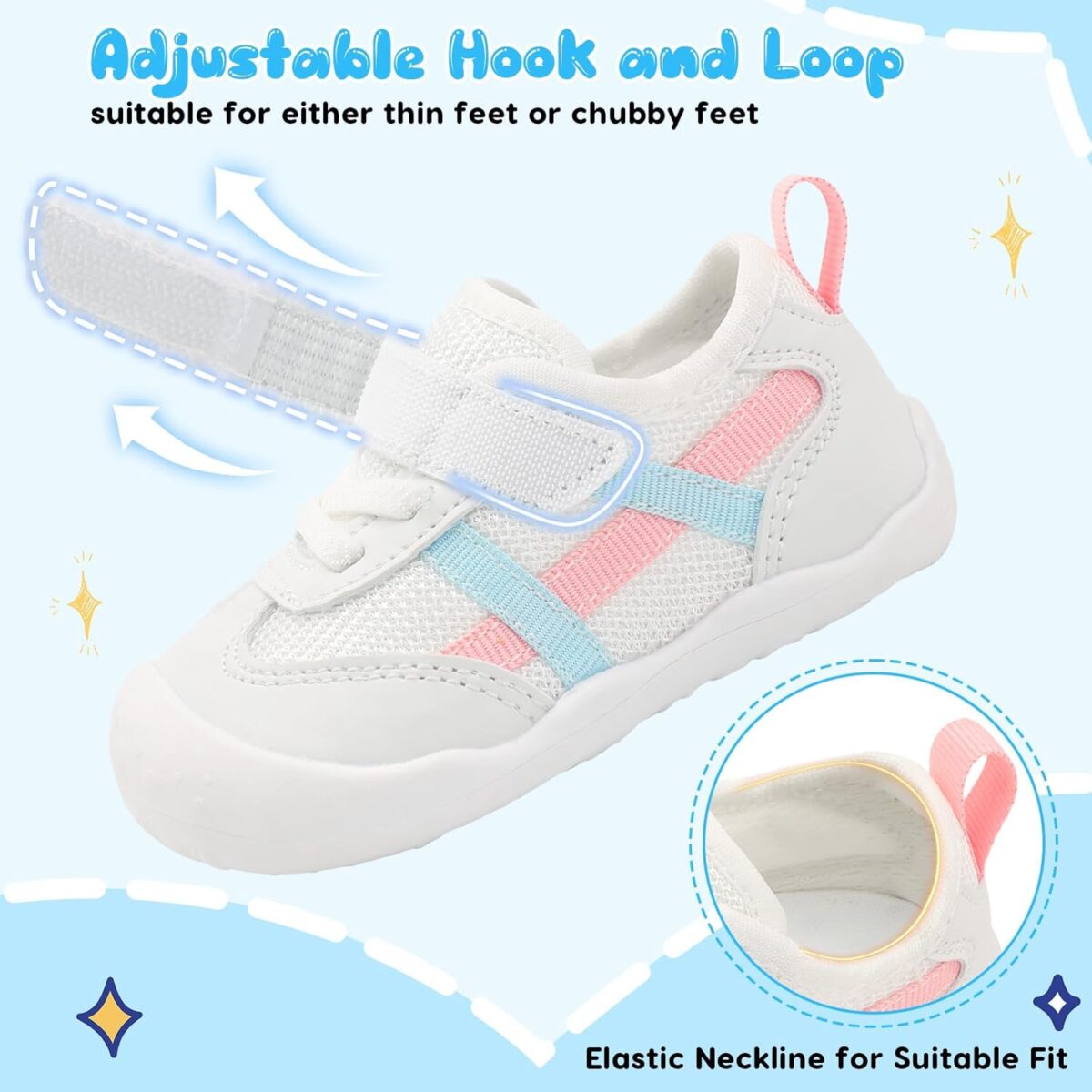 Scurtain Baby Shoes Boy Girl First Walking Shoe Infant Crib Breathable Sneakers Lightweight Barefoot Shoes for Babies - Image 5