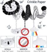 Joyreal High Contrast Baby Toys for Newborn, Black and White Baby Sensory Toys with Car Seat Toys,Infant Toys with Black White Cards Book, Montessori Toys for Baby Gifts - Image 3