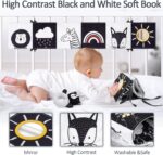 Joyreal High Contrast Baby Toys for Newborn, Black and White Baby Sensory Toys with Car Seat Toys,Infant Toys with Black White Cards Book, Montessori Toys for Baby Gifts - Image 5