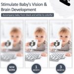 Joyreal High Contrast Baby Toys for Newborn, Black and White Baby Sensory Toys with Car Seat Toys,Infant Toys with Black White Cards Book, Montessori Toys for Baby Gifts - Image 7