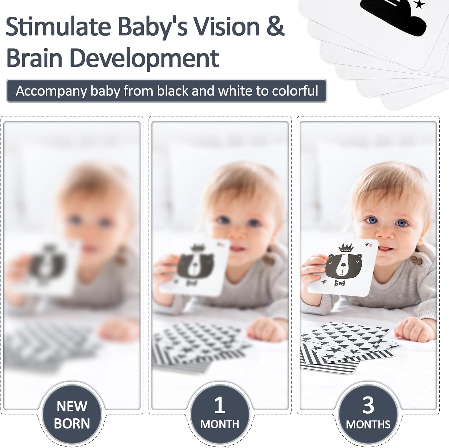 1759517684_Joyreal-High-Contrast-Baby-Toys-for-Newborn-Black-and-White-Baby-Sensory-Toys-with-Car-Seat-ToysInfant-Toys-with-Black-White-Cards-Book-Montessori-Toys-for-Baby-Gifts.jpg Joyreal High Contrast Baby Toys for Newborn, Black and White Baby Sensory Toys with Car Seat Toys,Infant Toys with Black White Cards Book, Montessori Toys for Baby Gifts - Image 7