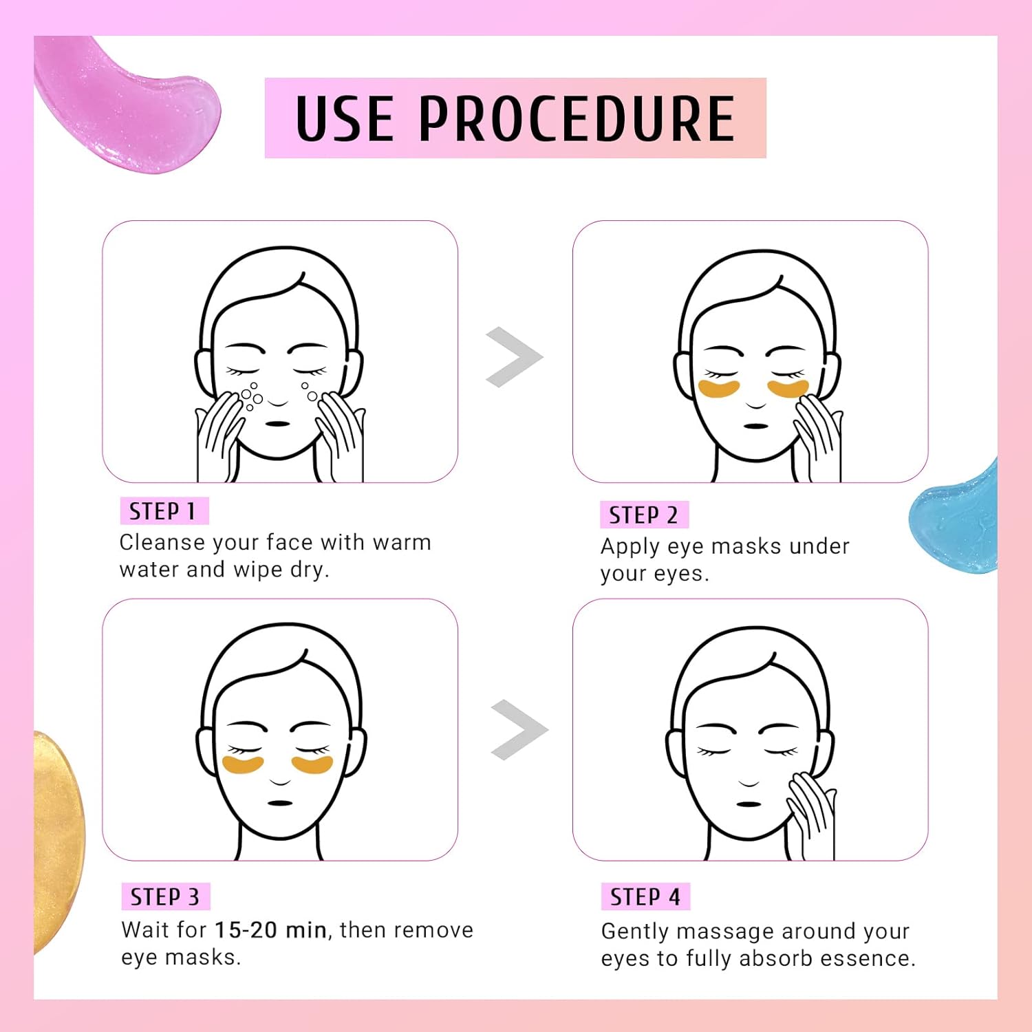 1759517972_Under-Eye-Patches-Gold-and-Hyaluronic-Acid-for-puffy-eyesRose-Eye-Masks-for-Dark-Circles-and-Puffiness-skin-care-Smooth-Wrinkles-products-30-Pairs.jpg Under Eye Patches Gold and Hyaluronic Acid for puffy eyes,Rose Eye Masks for Dark Circles and Puffiness skin care Smooth Wrinkles products 30 Pairs - Image 5