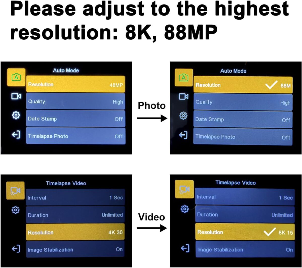 8K Digital Cameras for Photography Autofocus, WiFi 88MP Vlogging Camera with Dual-Lens, Flash, 16X Digital Zoom, Touch Screen, Travel Camera Anti-Shake with Lens Hood, 64GB Card,2 Batteries - Image 10