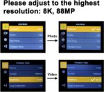 8K Digital Cameras for Photography Autofocus, WiFi 88MP Vlogging Camera with Dual-Lens, Flash, 16X Digital Zoom, Touch Screen, Travel Camera Anti-Shake with Lens Hood, 64GB Card,2 Batteries - Image 10