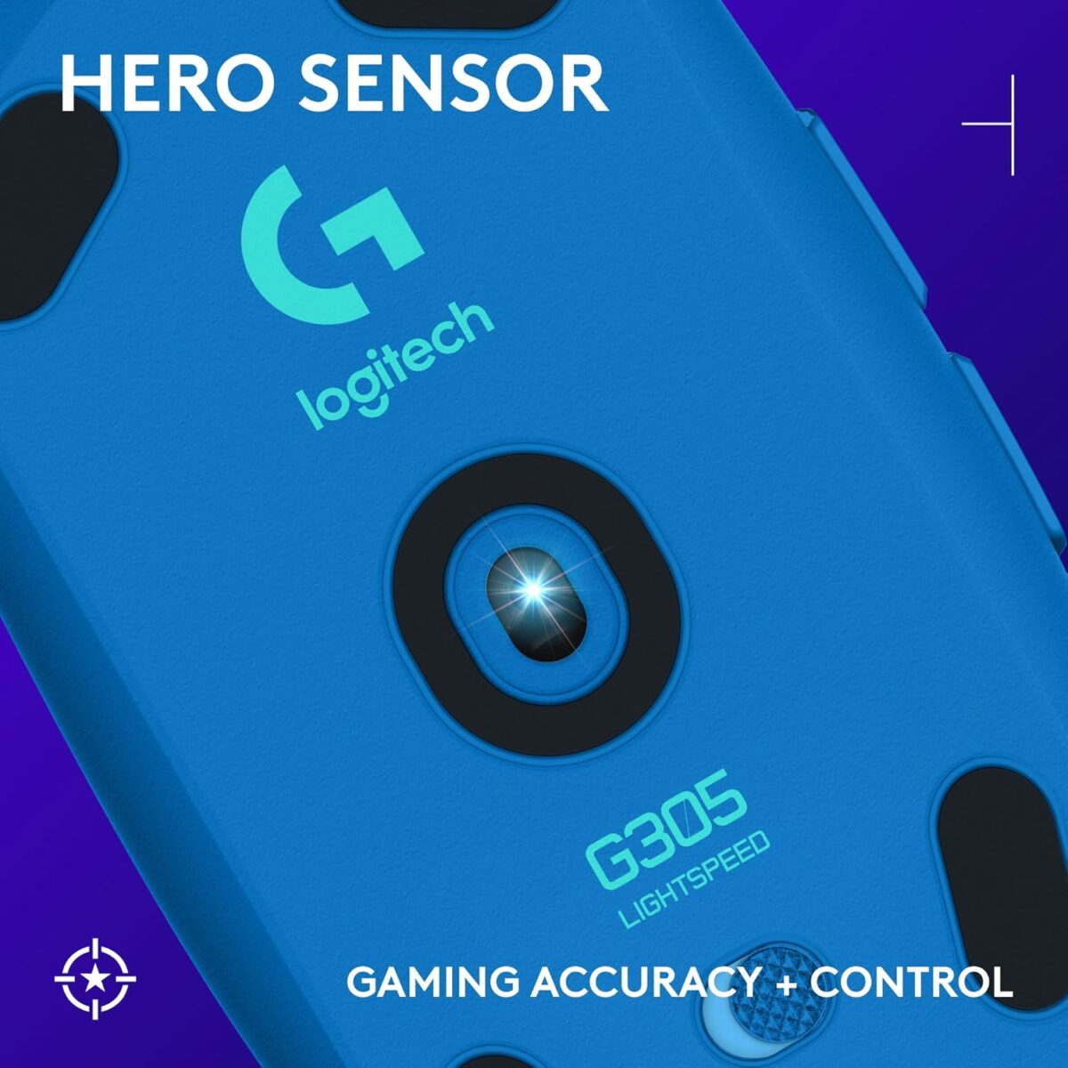 Logitech G305 LIGHTSPEED Wireless Gaming Mouse, Hero 12K Sensor, 12,000 DPI, Lightweight, 6 Programmable Buttons, 250h Battery Life, On-Board Memory, PC/Mac - Blue - Image 3