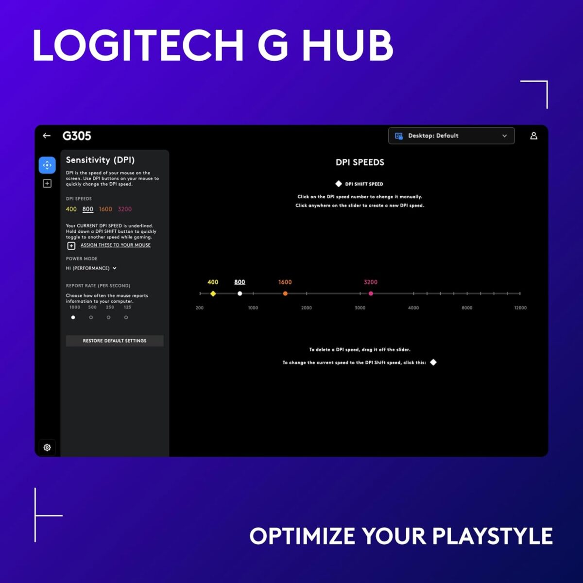 Logitech G305 LIGHTSPEED Wireless Gaming Mouse, Hero 12K Sensor, 12,000 DPI, Lightweight, 6 Programmable Buttons, 250h Battery Life, On-Board Memory, PC/Mac - Blue - Image 6