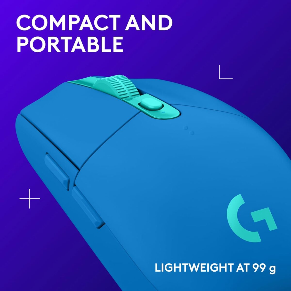 Logitech G305 LIGHTSPEED Wireless Gaming Mouse, Hero 12K Sensor, 12,000 DPI, Lightweight, 6 Programmable Buttons, 250h Battery Life, On-Board Memory, PC/Mac - Blue - Image 8