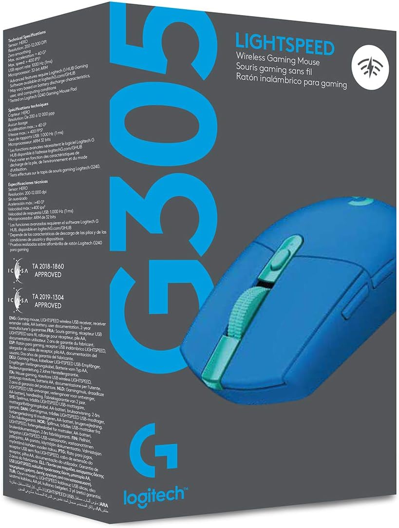 1759519017_Logitech-G305-LIGHTSPEED-Wireless-Gaming-Mouse-Hero-12K-Sensor-12000-DPI-Lightweight-6-Programmable-Buttons-250h-Battery-Life-On-Board-Memory-PCMac-Blue.jpg Logitech G305 LIGHTSPEED Wireless Gaming Mouse, Hero 12K Sensor, 12,000 DPI, Lightweight, 6 Programmable Buttons, 250h Battery Life, On-Board Memory, PC/Mac - Blue - Image 11