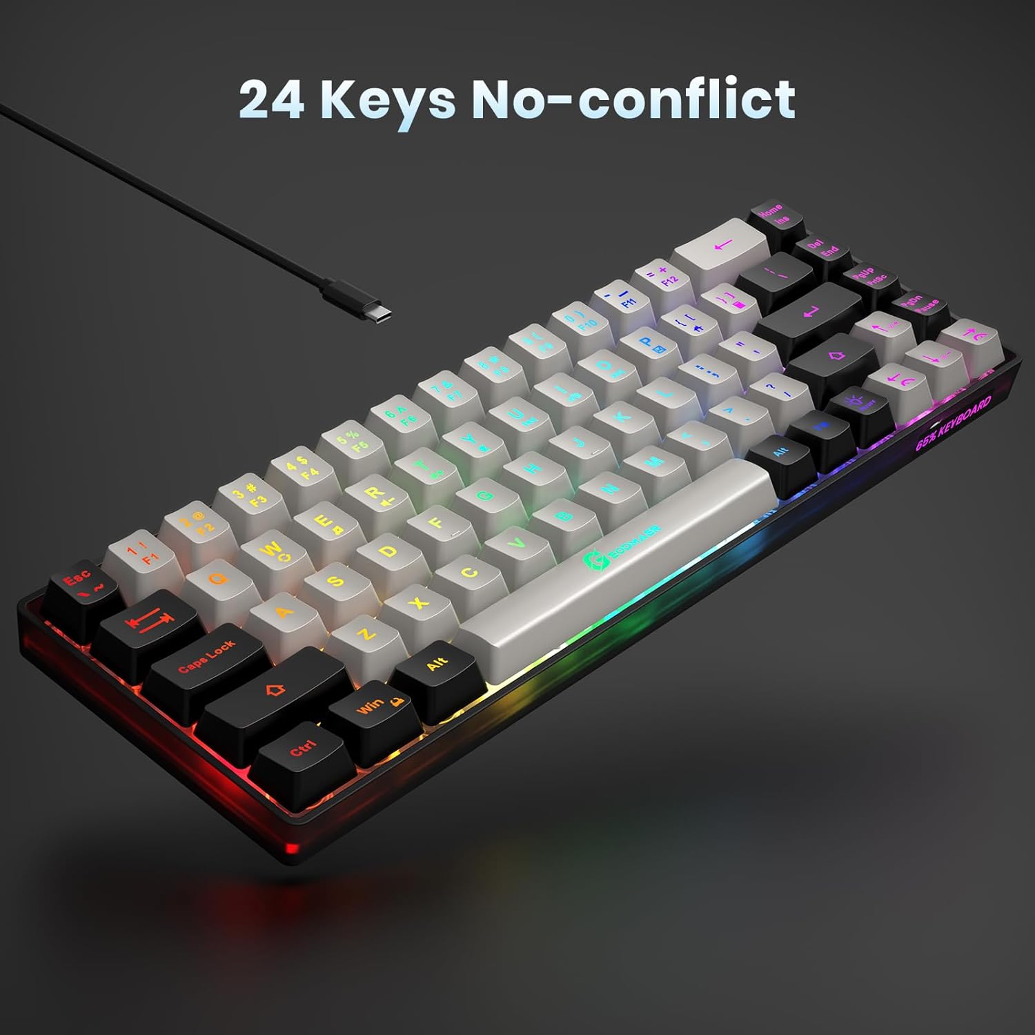1759519029_65-Gaming-Keyboard-Wired-Backlit-Mini-Keyboard-Ultra-Compact-Anti-Ghosting-No-Conflict-68-Keys-Membrane-Gaming-Wired-Keyboard-for-PC-Laptop-Windows-Gamer.jpg 65% Gaming Keyboard, Wired Backlit Mini Keyboard, Ultra-Compact Anti-Ghosting No-Conflict 68 Keys Membrane Gaming Wired Keyboard for PC Laptop Windows Gamer - Image 6