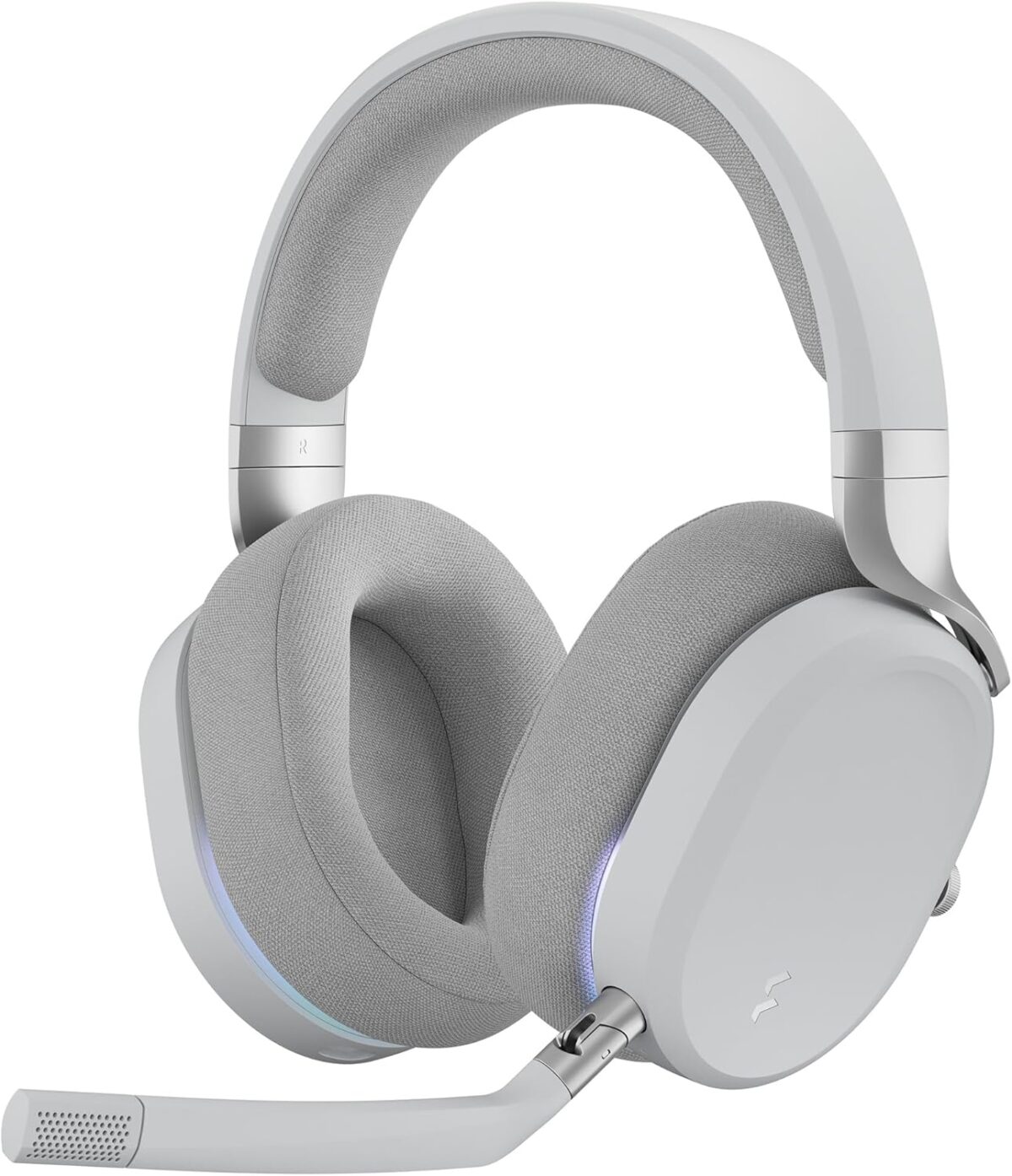 Fractal Design Scape Light - Wireless PC Gaming Headset - Detachable Flip-to-Mute Microphone with Noise Cancellation - Battery Life Up to 40 Hours - Configurable Ambient Lighting - Gray - Image 10