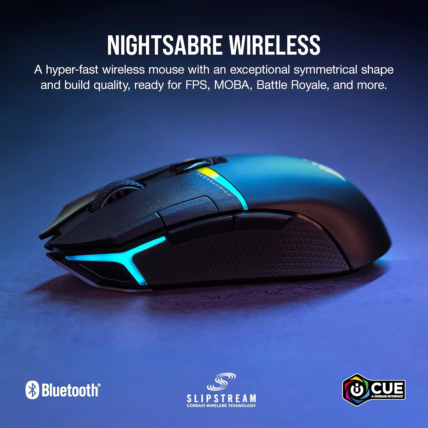 1759519358_Corsair-NIGHTSABRE-RGB-Wireless-Gaming-Mouse-for-FPS-MOBA-26000-DPI-11-Programmable-Buttons-Up-to-100hrs-Battery-iCUE-Compatible-Black.jpg Corsair NIGHTSABRE RGB Wireless Gaming Mouse for FPS, MOBA - 26,000 DPI - 11 Programmable Buttons - Up to 100hrs Battery - iCUE Compatible - Black - Image 3