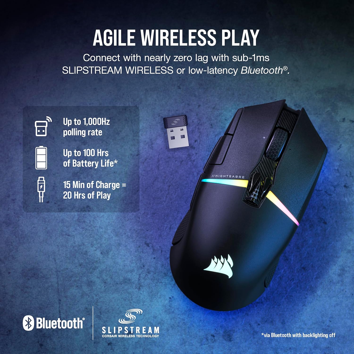 1759519366_Corsair-NIGHTSABRE-RGB-Wireless-Gaming-Mouse-for-FPS-MOBA-26000-DPI-11-Programmable-Buttons-Up-to-100hrs-Battery-iCUE-Compatible-Black.jpg Corsair NIGHTSABRE RGB Wireless Gaming Mouse for FPS, MOBA - 26,000 DPI - 11 Programmable Buttons - Up to 100hrs Battery - iCUE Compatible - Black - Image 7