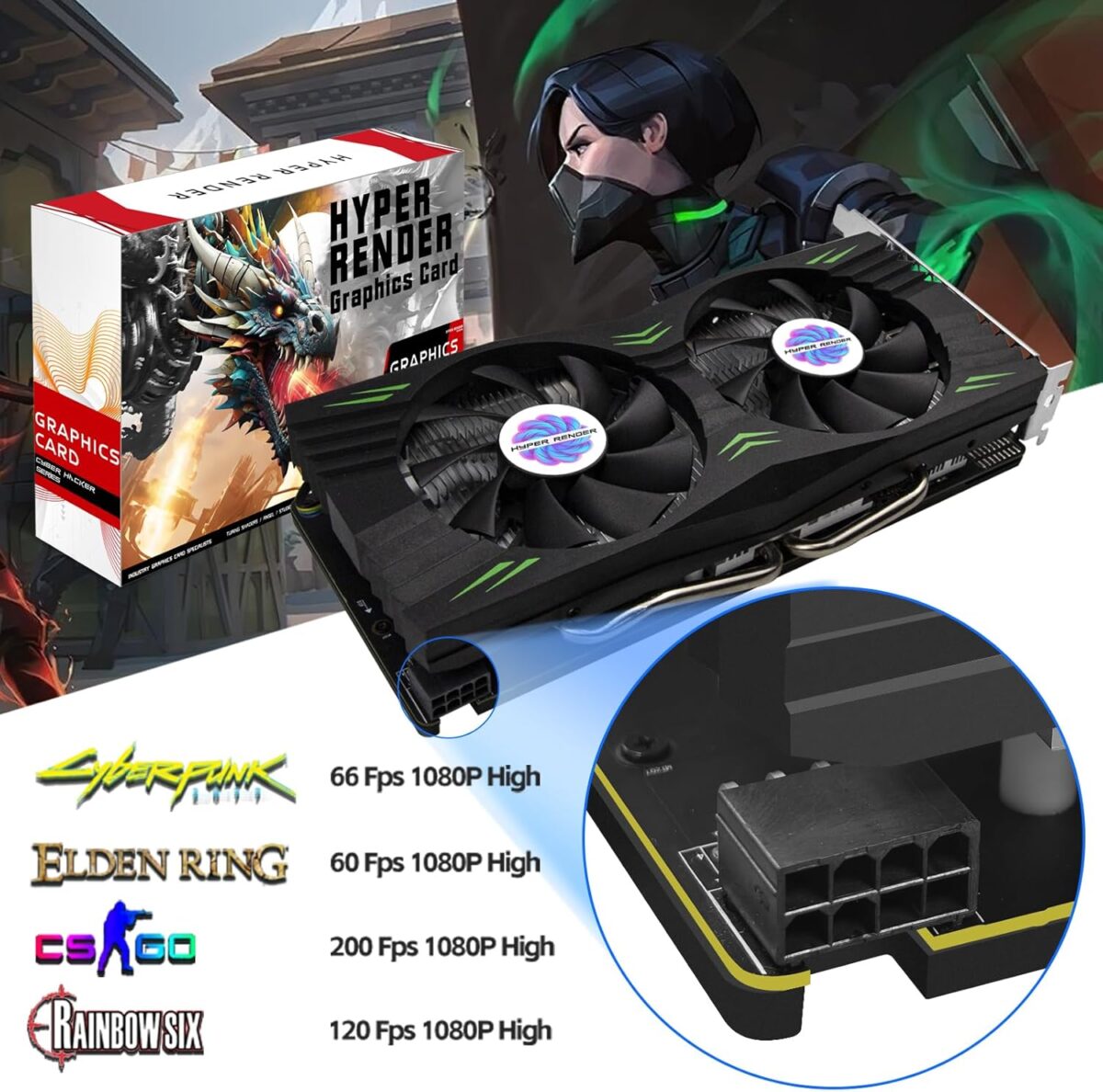 RX 580 Graphics Card 8GB 2048SP GDDR5 256 Bit PC Gaming Video Card 3*DP 1*HDMI PCI Express 3.0 with Freeze Fan Stop for Desktop Computer GPU for Gaming PC - Image 7