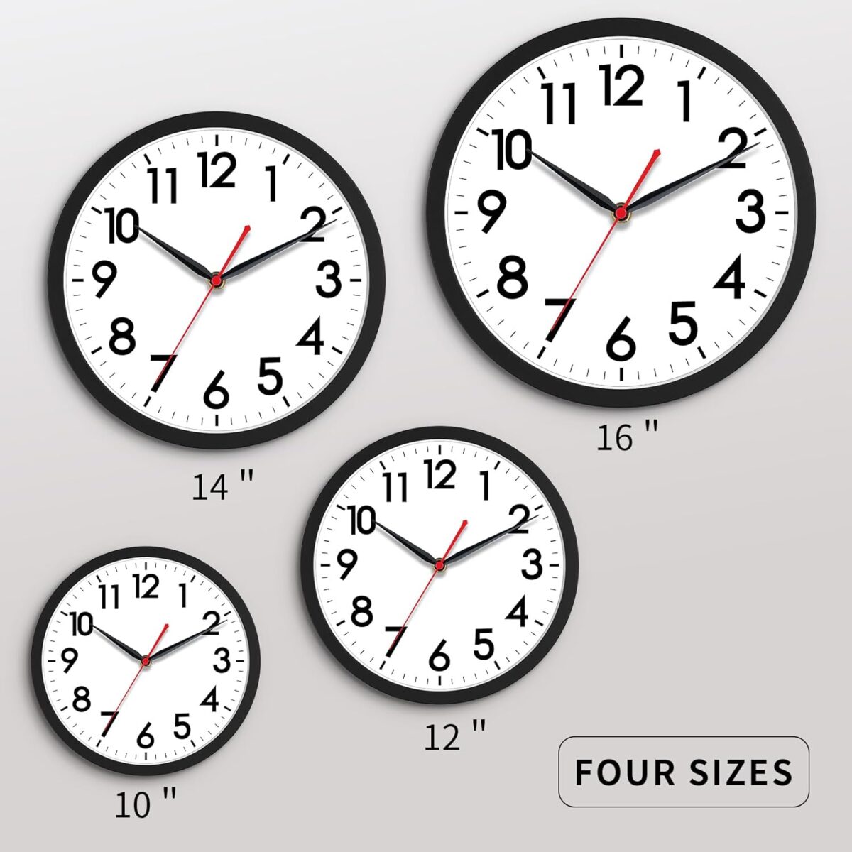 AKCISOT Wall Clock 10 Inch Silent Non-Ticking Modern Clocks Battery Operated - Analog Small Classic for Office, Home, Bathroom, Kitchen, Bedroom, School, Living Room(Black) - Image 4