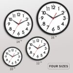 AKCISOT Wall Clock 10 Inch Silent Non-Ticking Modern Clocks Battery Operated - Analog Small Classic for Office, Home, Bathroom, Kitchen, Bedroom, School, Living Room(Black) - Image 4