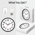 AKCISOT Wall Clock 10 Inch Silent Non-Ticking Modern Clocks Battery Operated - Analog Small Classic for Office, Home, Bathroom, Kitchen, Bedroom, School, Living Room(Black) - Image 8