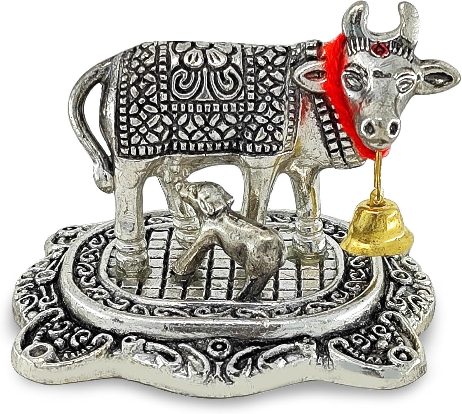 1759519730_NOBILITY-Pooja-Items-Diwali-Gift-Silver-Antique-Small-Kamdhenu-Cow-and-Calf-with-Blue-Box-Metal-Statue-Decorative-Item-Showpiece-for-Home-Office-Decoration-Wedding-Return-Gifts.jpg NOBILITY Pooja Items Diwali Gift Silver Antique Small Kamdhenu Cow and Calf with Blue Box Metal Statue Decorative Item Showpiece for Home Office Decoration Wedding Return Gifts - Image 4