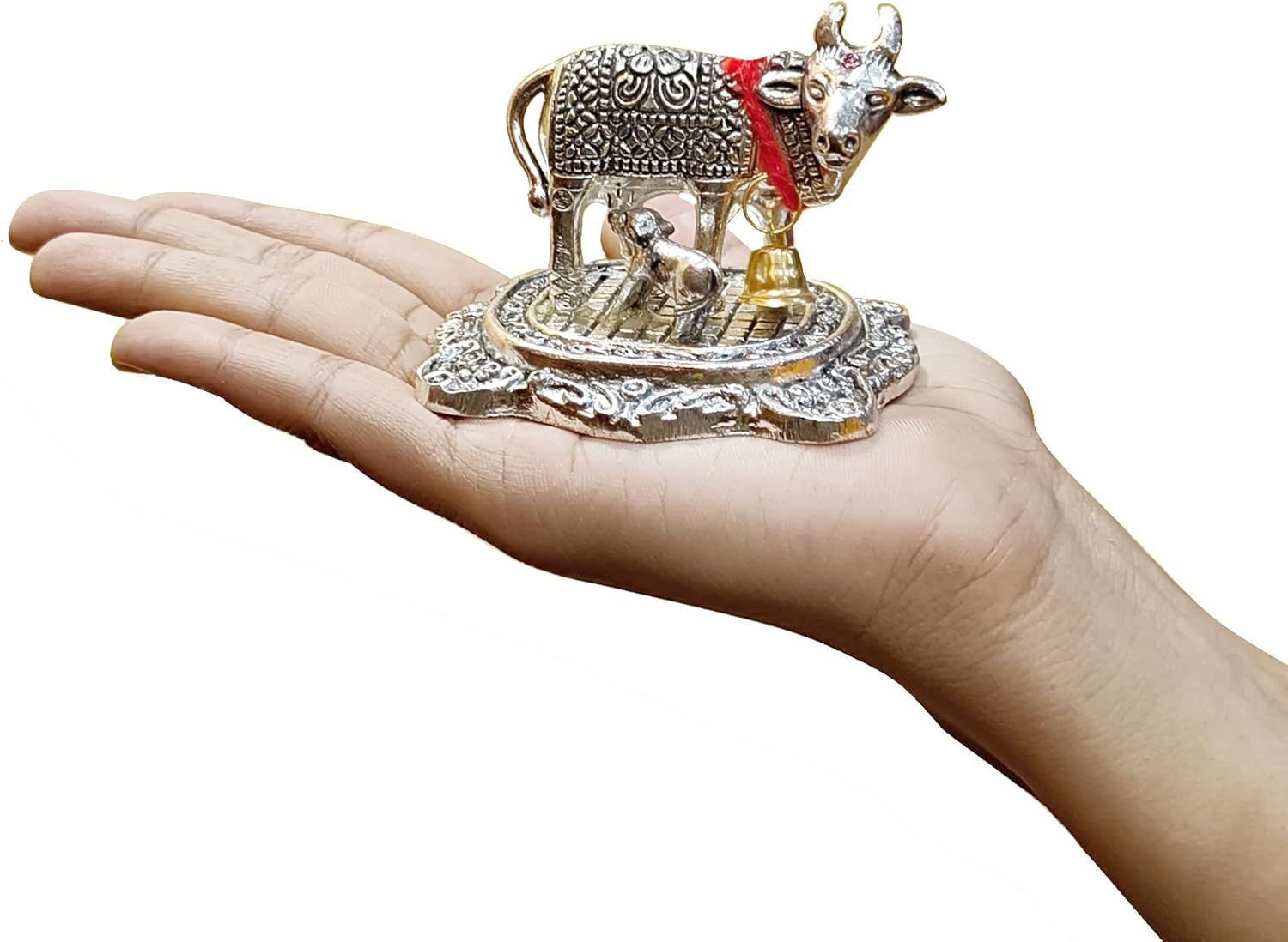 1759519732_NOBILITY-Pooja-Items-Diwali-Gift-Silver-Antique-Small-Kamdhenu-Cow-and-Calf-with-Blue-Box-Metal-Statue-Decorative-Item-Showpiece-for-Home-Office-Decoration-Wedding-Return-Gifts.jpg NOBILITY Pooja Items Diwali Gift Silver Antique Small Kamdhenu Cow and Calf with Blue Box Metal Statue Decorative Item Showpiece for Home Office Decoration Wedding Return Gifts - Image 5