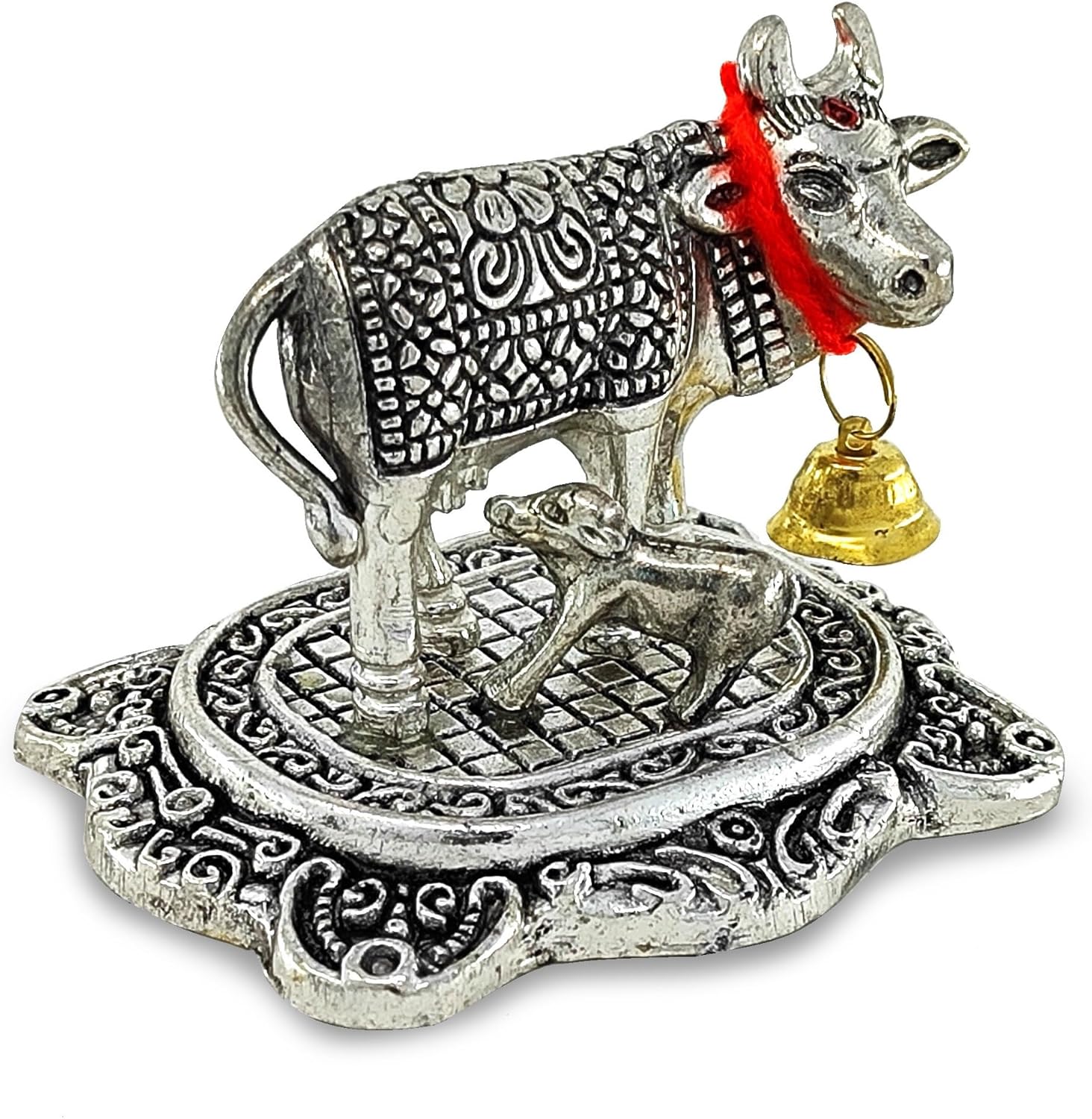 1759519739_NOBILITY-Pooja-Items-Diwali-Gift-Silver-Antique-Small-Kamdhenu-Cow-and-Calf-with-Blue-Box-Metal-Statue-Decorative-Item-Showpiece-for-Home-Office-Decoration-Wedding-Return-Gifts.jpg NOBILITY Pooja Items Diwali Gift Silver Antique Small Kamdhenu Cow and Calf with Blue Box Metal Statue Decorative Item Showpiece for Home Office Decoration Wedding Return Gifts - Image 9